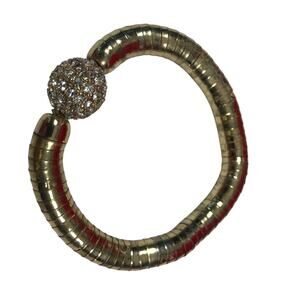 Elegant Bracelet Rhinestone Ball Stretch Gold-Tone